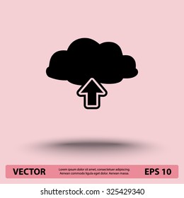 Upload from cloud sign icon, vector illustration. Flat design style 