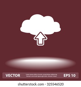 Upload from cloud sign icon, vector illustration. Flat design style 
