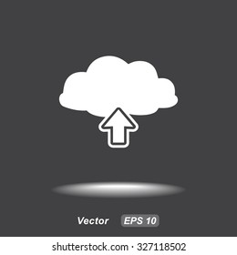 Upload from cloud sign icon, vector illustration. Flat design style 