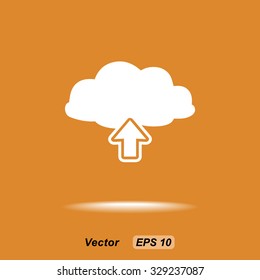 Upload from cloud sign icon, vector illustration. Flat design style 