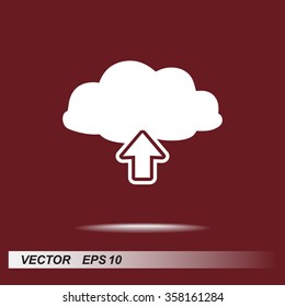 Upload from cloud sign icon, vector illustration. Flat design style 
