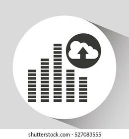 upload cloud sound frequency vector illustration eps 10
