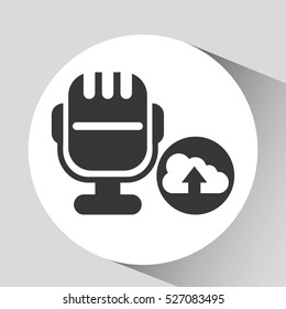 upload cloud sound microphone vector illustration eps 10