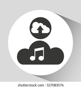 upload cloud sound music vector illustration eps 10