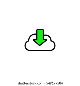 Upload to cloud storage flat line icon