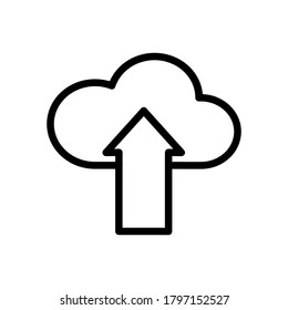 carga, icono de línea de símbolos en la nube, Ilustración vectorial