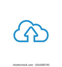 upload cloud symbol outlines logo vector