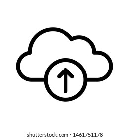 upload cloud thin line vector icon