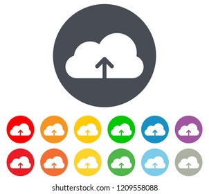 Upload to Cloud Vector Button Set
