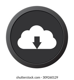 Upload cloud - vector icon on a grey button