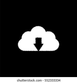 Upload cloud -  white vector icon