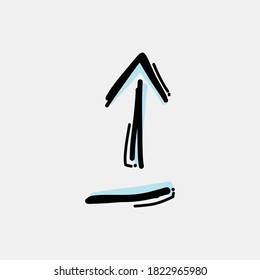 Upload color vector icon. Drawing sketch illustration hand drawn line.