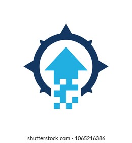 Upload Compass Logo Icon Design