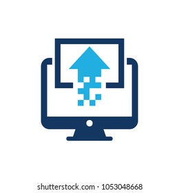Upload Computer Logo Icon Design