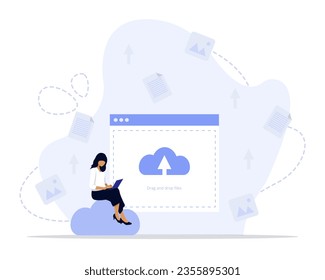 Upload concept illustration. Suitable for use on web apps, mobile apps and print media.