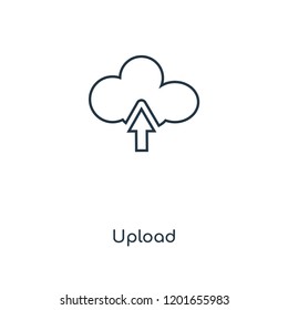 Upload concept line icon. Linear Upload concept outline symbol design. This simple element illustration can be used for web and mobile UI/UX.