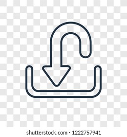 Upload concept vector linear icon isolated on transparent background, Upload concept transparency concept in outline style