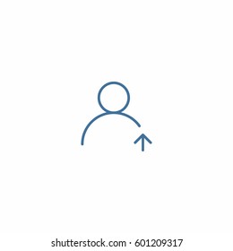 Upload contact icon. Add user sign vector