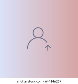 Upload contact icon. Add user sign vector