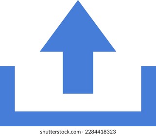 Upload cute blue pictogram icon