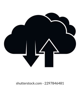 Upload data cloud icon simple vector. Computer storage. File network