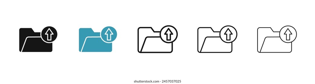 Upload Data File Icon Set for Online Storage for UI Designs