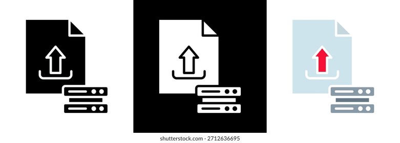 Carregar Dados Ícone Definir Glifo vetor Ilustração