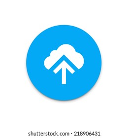  Upload data to internet cloud flat icon on colorful floating ui action button. 