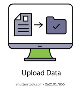 Upload Data Vector Icon for File Sharing, Cloud Services, and Data Synchronization