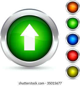 Upload detailed button. Vector illustration.