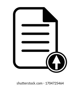 Upload document icon glyph vector design