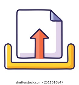 Ilustración de icono de documento de Cargar. Ilustración vectorial colorida de un icono de Cargar de documentos, perfecto para Sitios web, App y presentaciones.