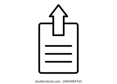 icono de envío de documento. icono relacionado con la web básica y la interfaz de usuario. adecuado para sitio web, aplicación, interfaces de usuario, imprimible, etc. estilo de icono de línea. diseño de vector simple editable