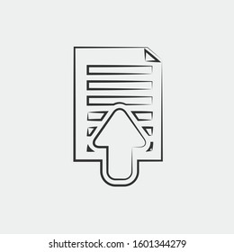 upload document icon vector for web and graphic design