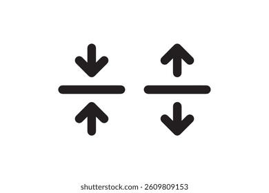 Upload and download arrow icon set Vector