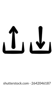 Upload and download arrows. file transfer icons.
Data movement. send up, pull down.
Directional icons for digital transfers.