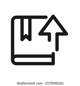 Upload and Download book line icon. linear style sign for mobile concept and web design. Open ebook and arrow up outline vector icon. Symbol, logo illustration. Vector graphics