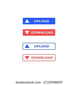 Cargar y Descarga Botón Set Icon Ilustración vectorial