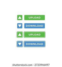 Cargar y Botón de Descarga Conjunto de iconos de interfaz de usuario Vector