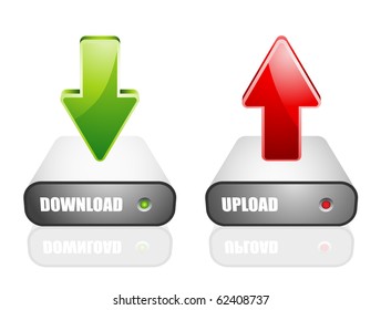 Upload and download buttons