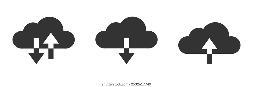 Cargar y Descarga hacia y desde el ícono de la nube. Icono de Descarga y Cargar
