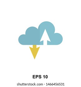 upload and download cloud icon on isolated background