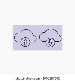 upload and download cloud icon Vector Illustration. upload and download cloud icon design vector template. upload and download  vector icon flat design for website, symbol, logo, icon, sign, app, UI.