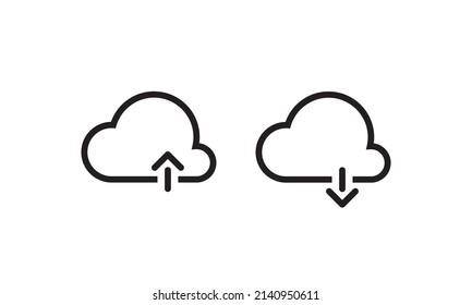 Descargar el vector de iconos de la nube en el estilo de línea