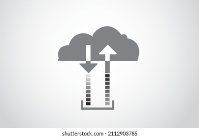 upload download in cloud vector icon