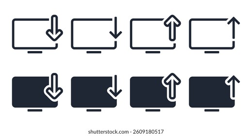Upload download computer icon. Illustration vector