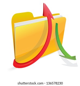 upload download folder icon
