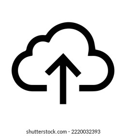 icono de descarga de carga, código de esquema de icono de nube con fondo blanco