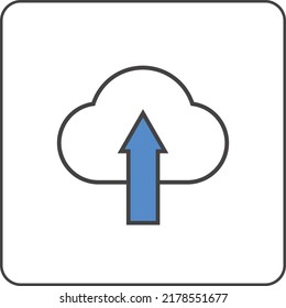 Subir y descargar icono con nube para sitio web.