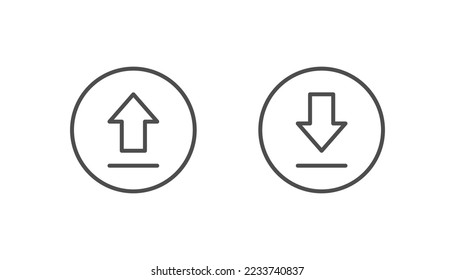 Upload and download icon line vector design, arrow upload and download icon